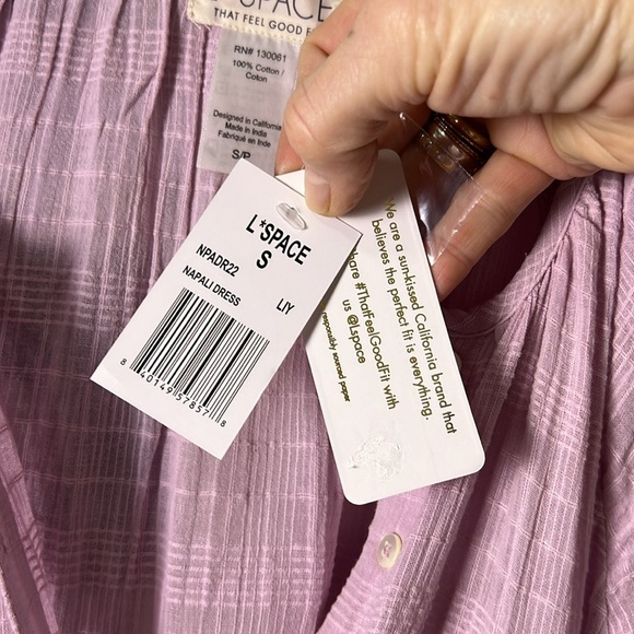 L*Space NWT Lilac Napali Button Down Maxi Dress Oversized Size Small - Picture 14 of 16